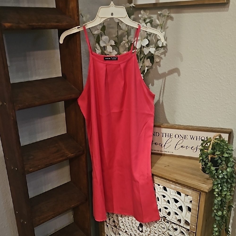 SHEIN Pink Halter Sundress